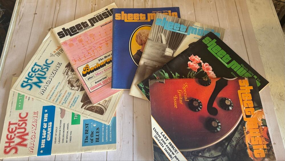 Vintage Sheet Music Magazine Lot Set 1978–1979 Guitar Issue Music Collectible